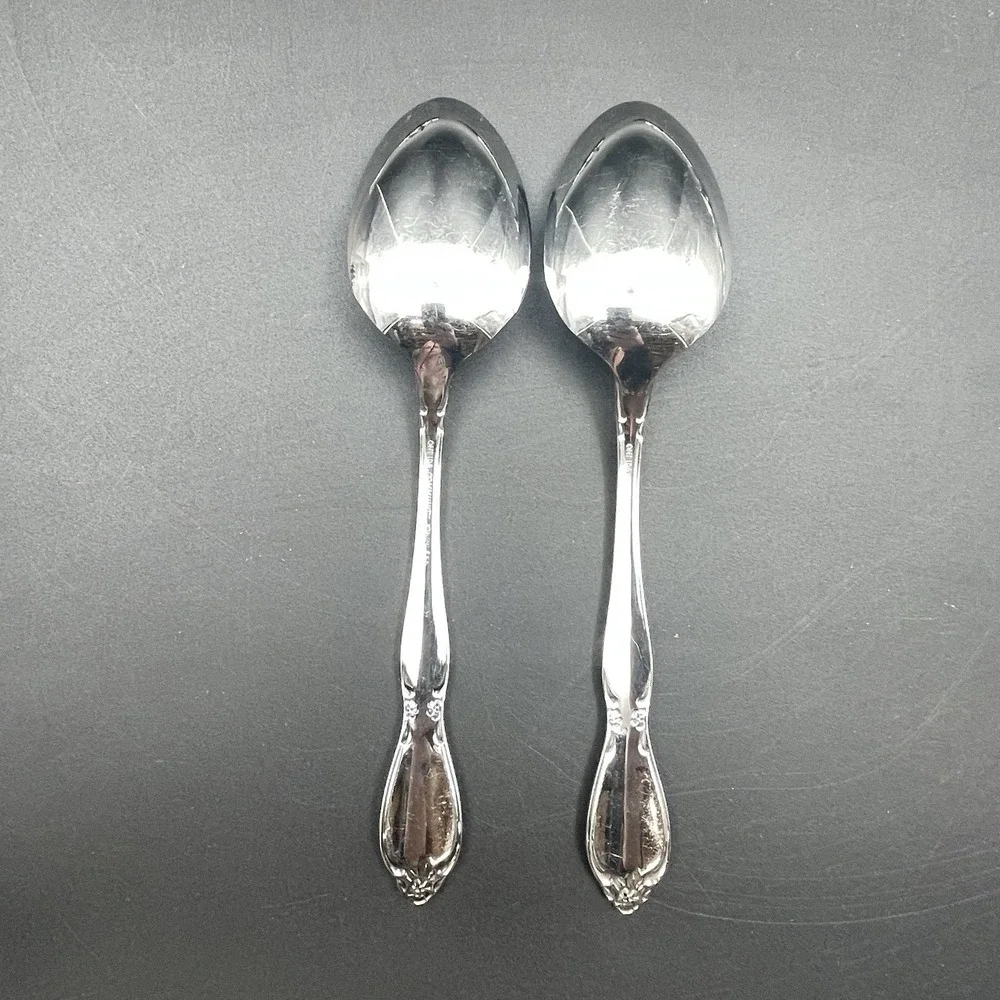 Lot of 2 Oneida Community Chantelaine Stainless Serving Spoons Replacement